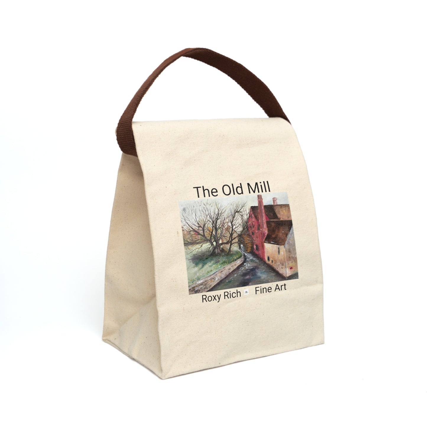 Bolsa de almuerzo de lona con correa de recuerdo de The Old Mill Cotswolds