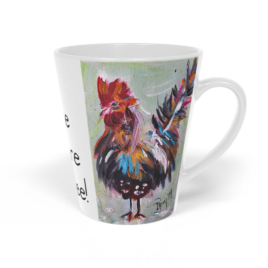 Fluffy Rooster "Pas de talkie avant le café !" Tasse à café au lait, 12oz