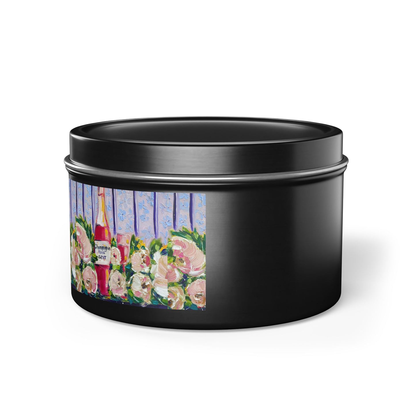 Tin Candle-Pink Champagne and Peonies