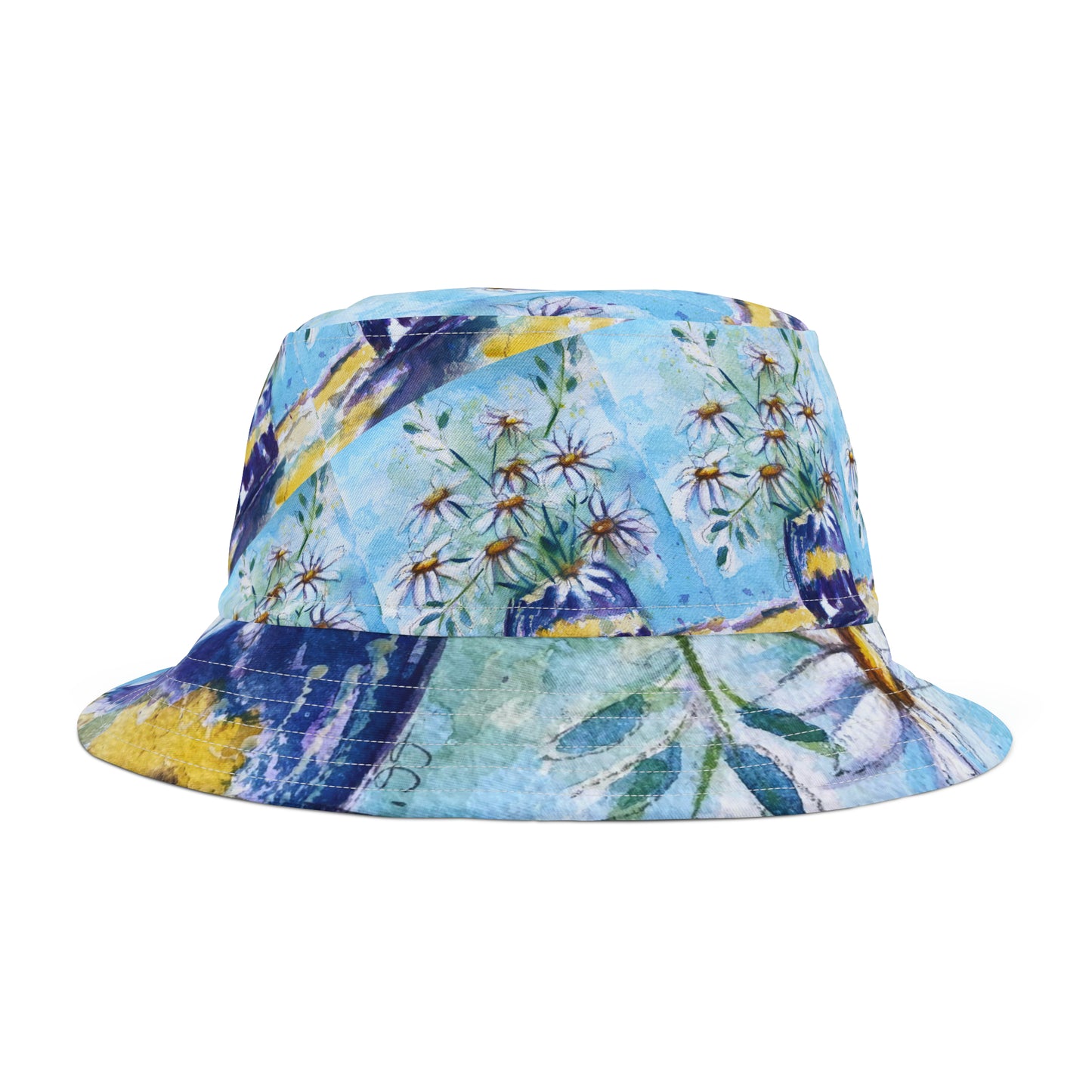 Daisies in a Purple Vase Bucket Hat