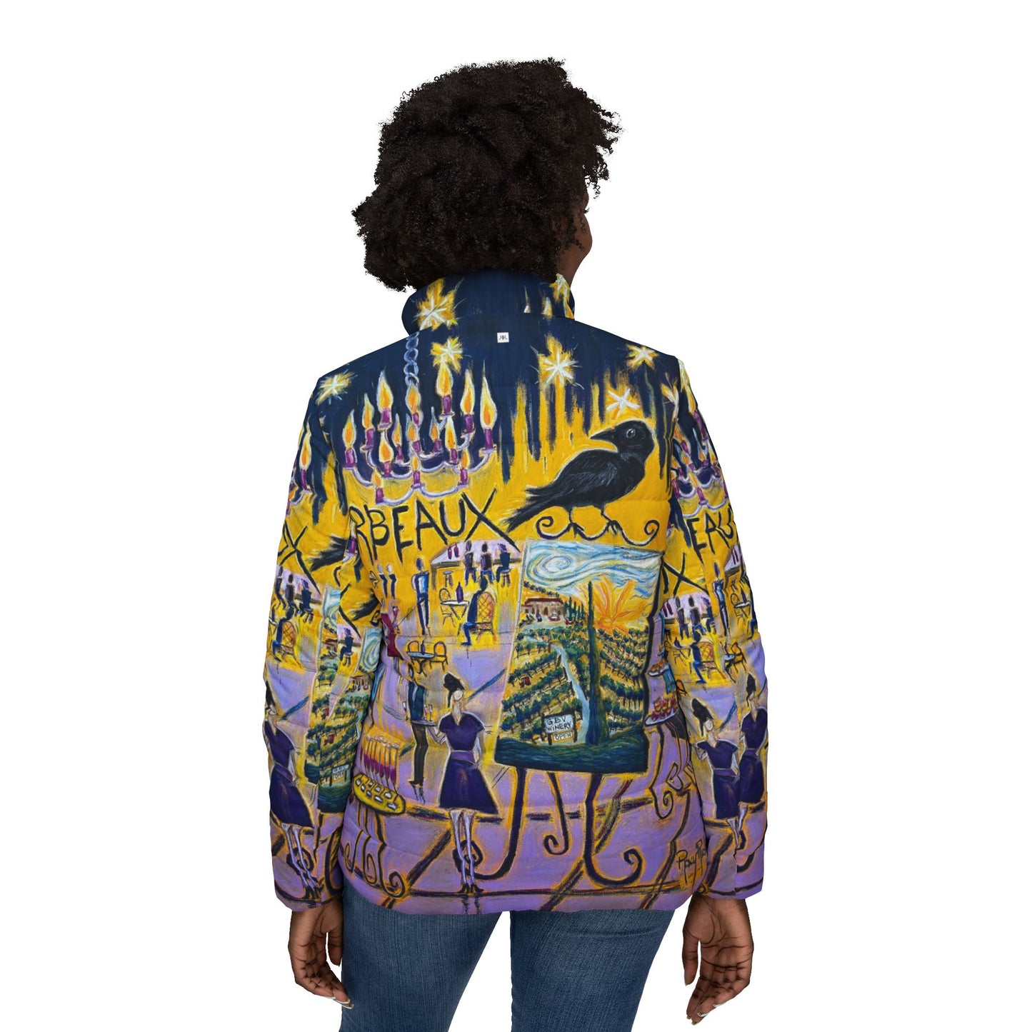 Women's Puffer Jacket - Roxy Rich Fine Art -Corbeaux Wine and Art after Dark