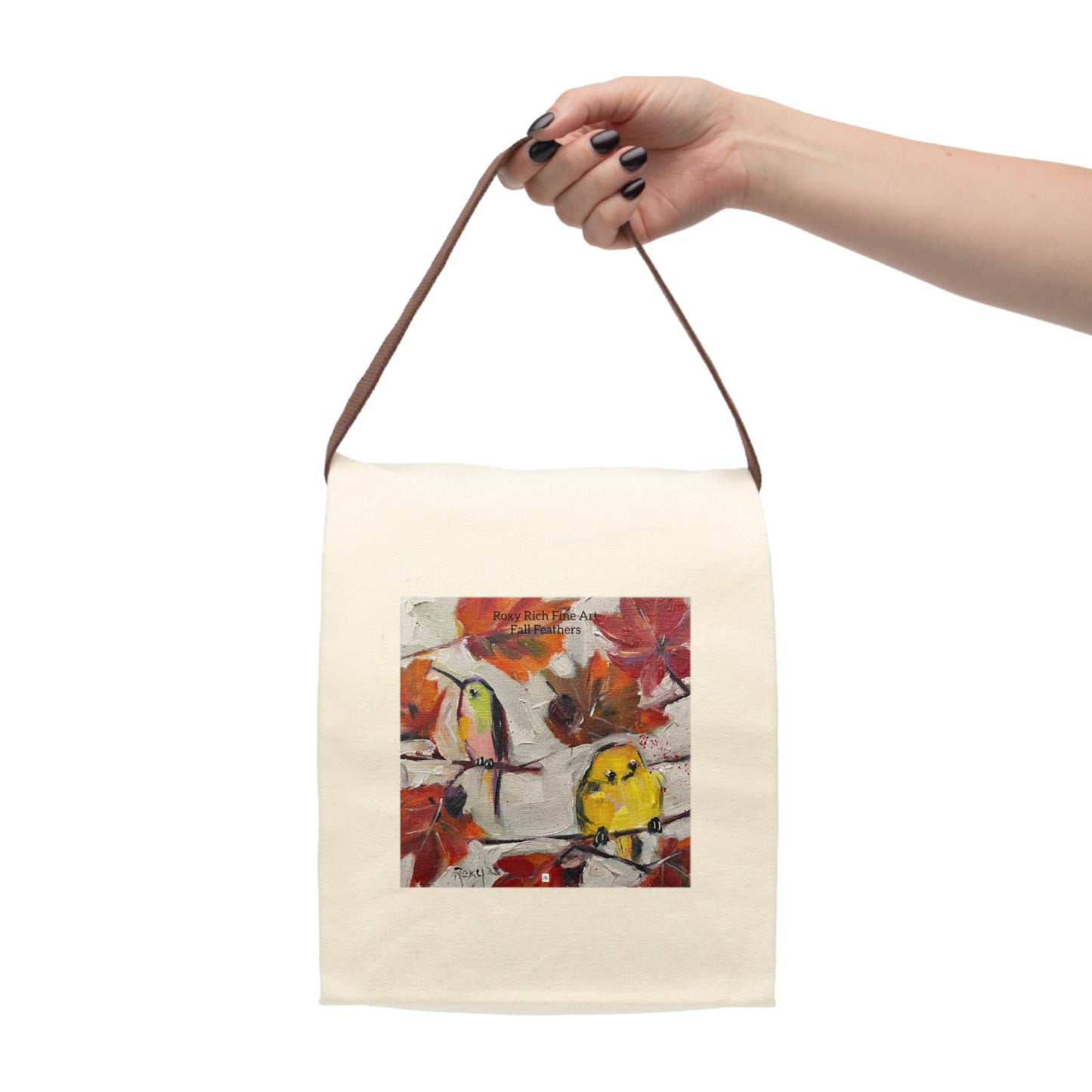 Fall Feathers Canvas Lunch Bag With Strap