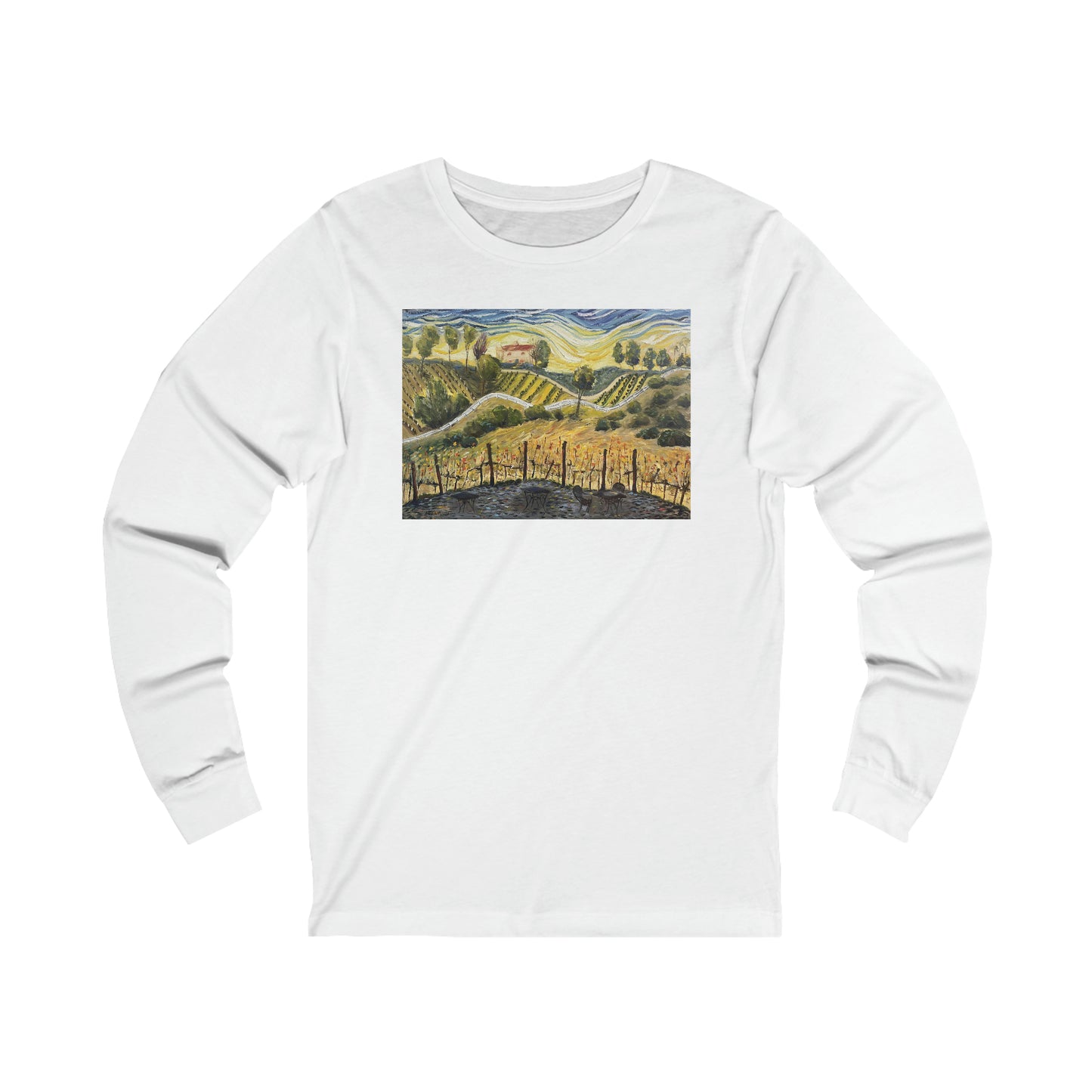 Sunset at the Villa GBV Glass Unisex Jersey Long Sleeve Tee