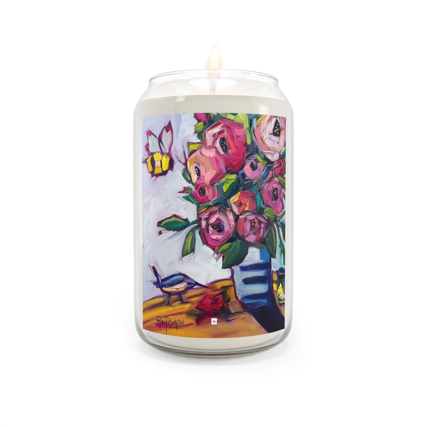 Bee Blooms -Bee Birds and Roses Scented Candle, 13.75oz