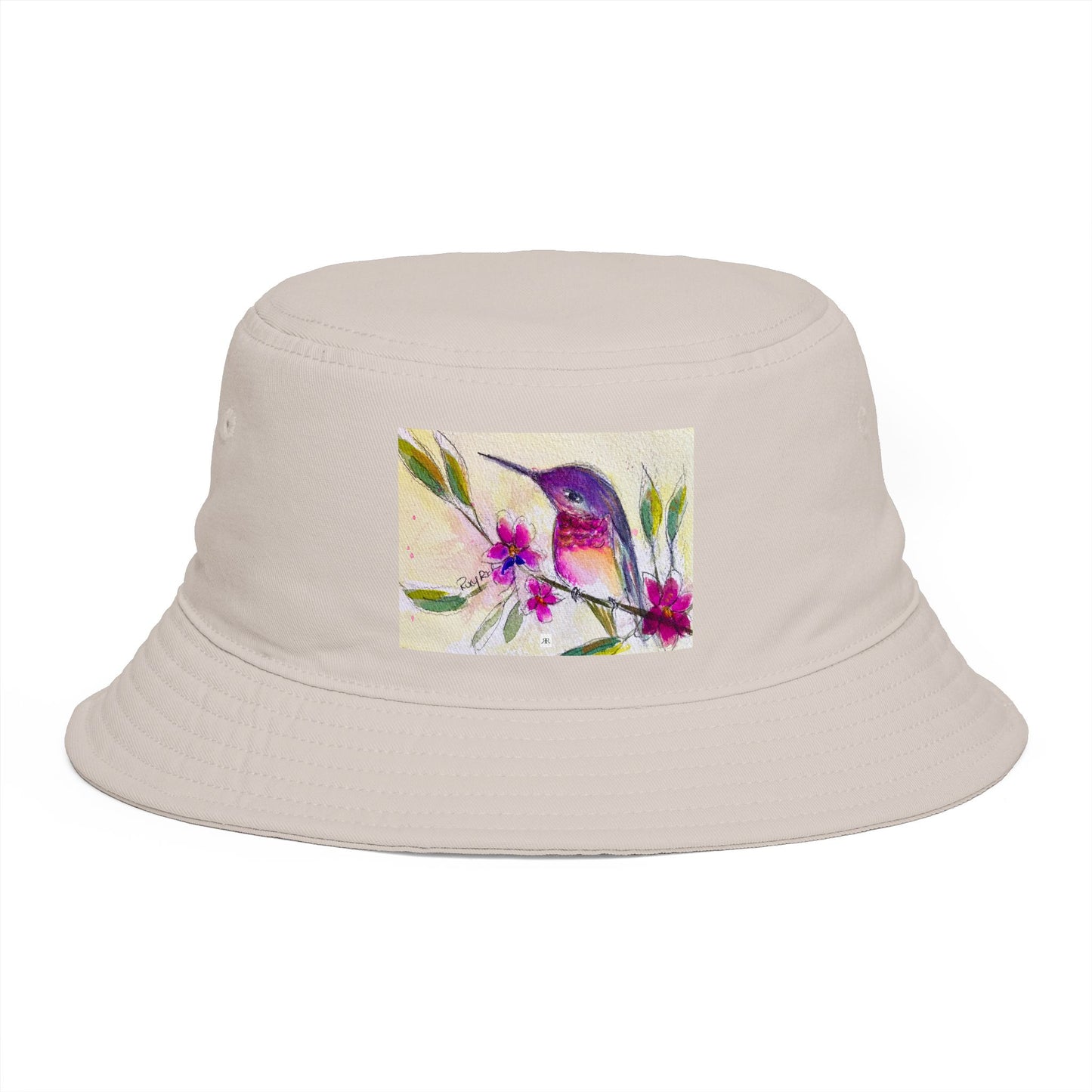 Roxy Rich Fine Art -Flutter Pause Hummingbird- Bucket Hat — Stylish Durable Travel Hat