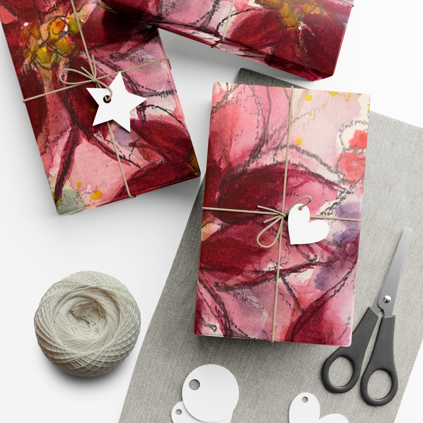 Elegant Red Poinsettias Gift Wrapping Paper -Ships from America
