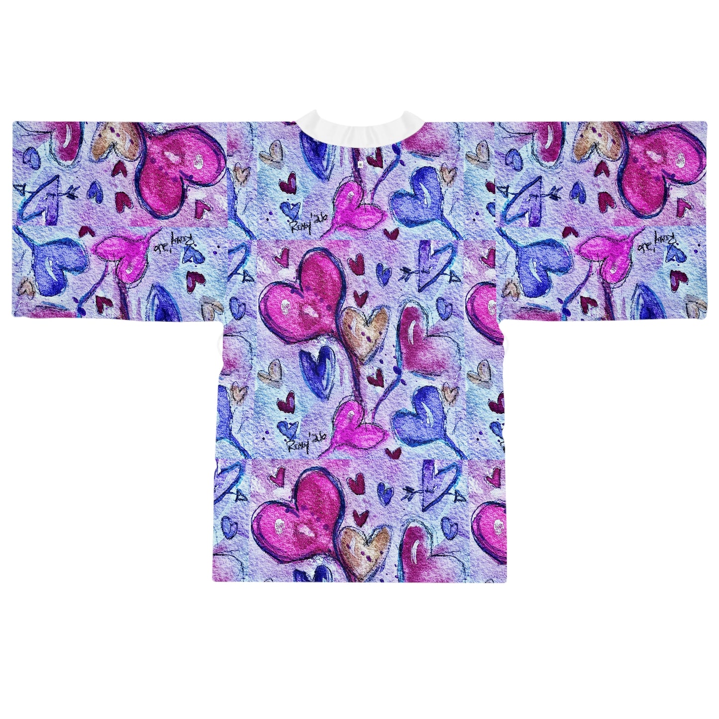 Kimono Robe-Floating Hearts Parade — Romantic  Gift for Her