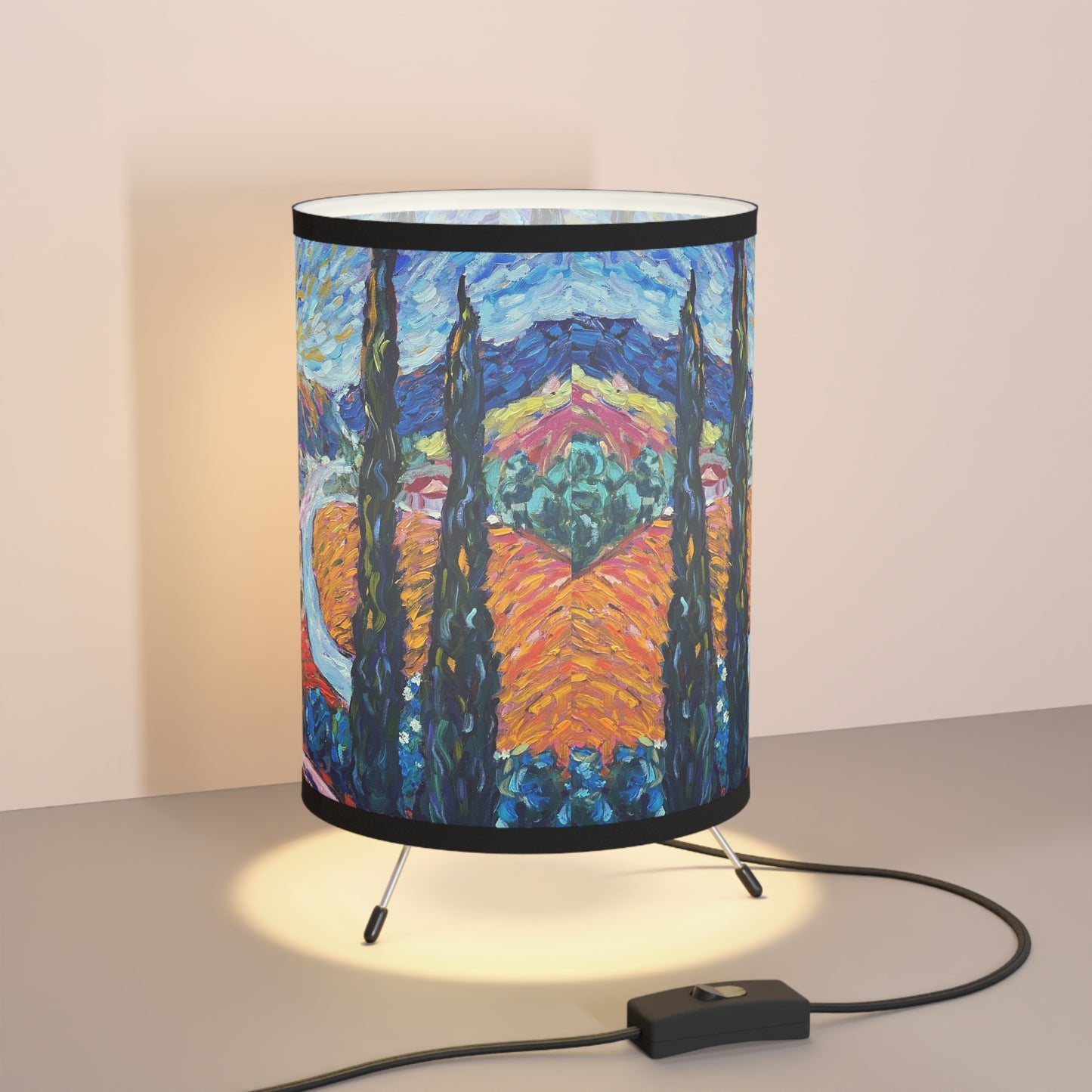 Sunny Cypresses Tripod Lamp