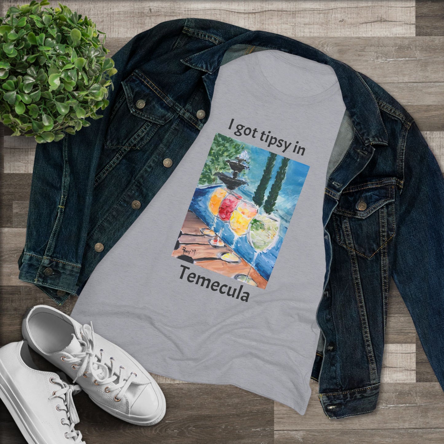 I got tipsy in Temecula Women's fitted Triblend Tee Temecula tee shirt souvenir featuring "Summer Wine at Lorimar"