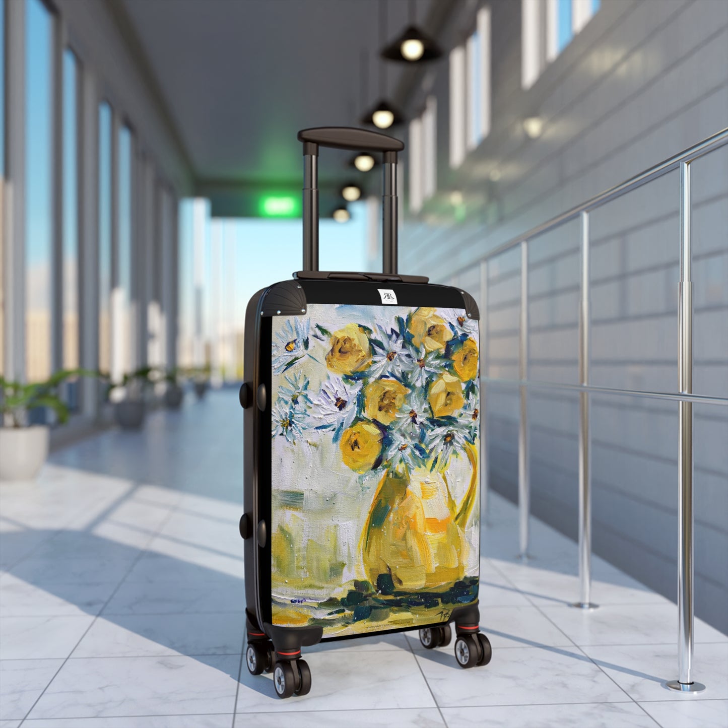 Daisies and Yellow Roses Carry on Suitcase