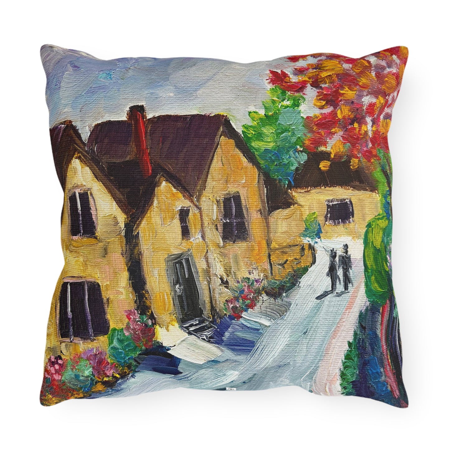 Medieval Village Cotswolds Outdoor Pillows