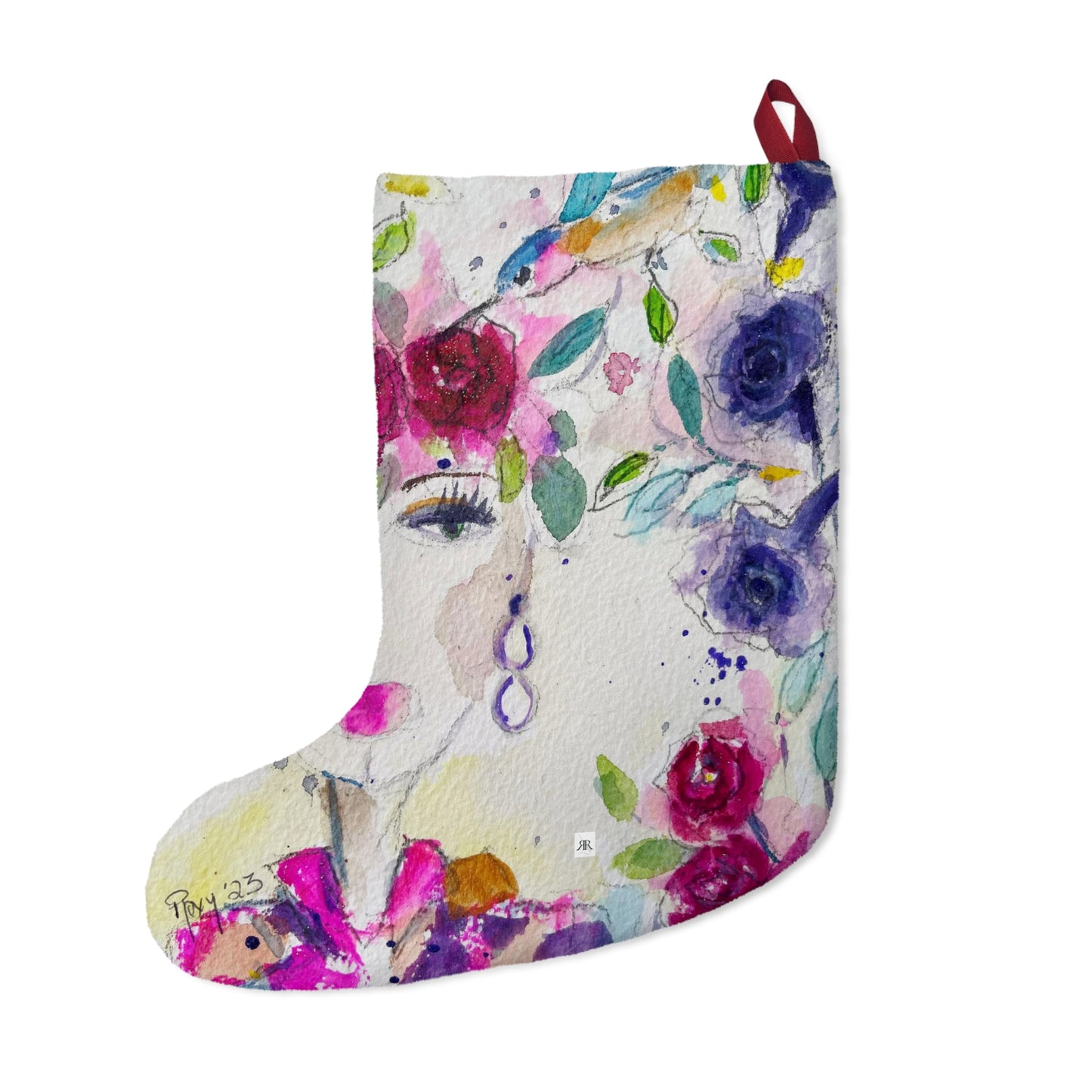 Haute Couture Hummingbird Christmas Stocking