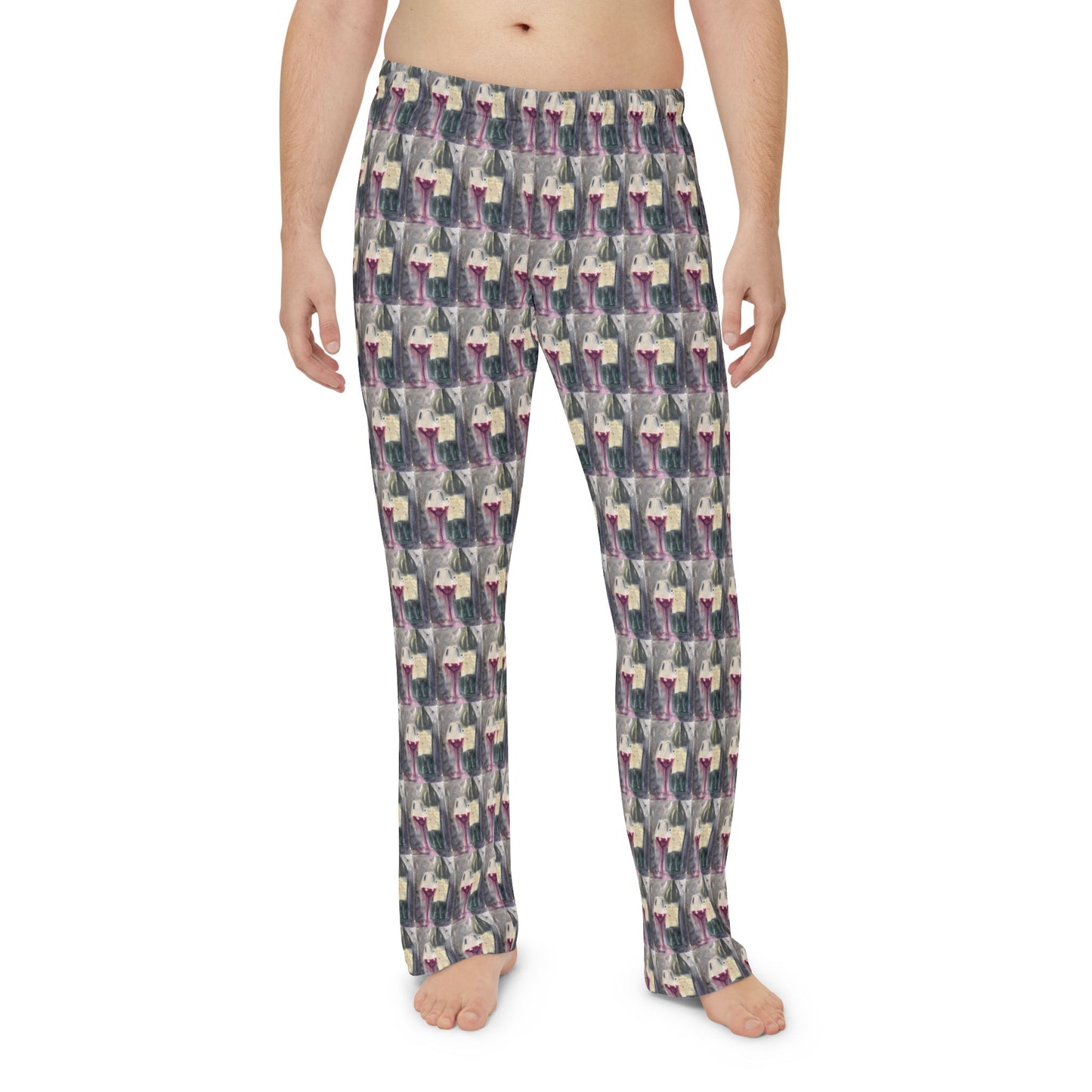 Men's Pajama Pants — GBV Wine and Clique Glass Allover Print Lounge Pants