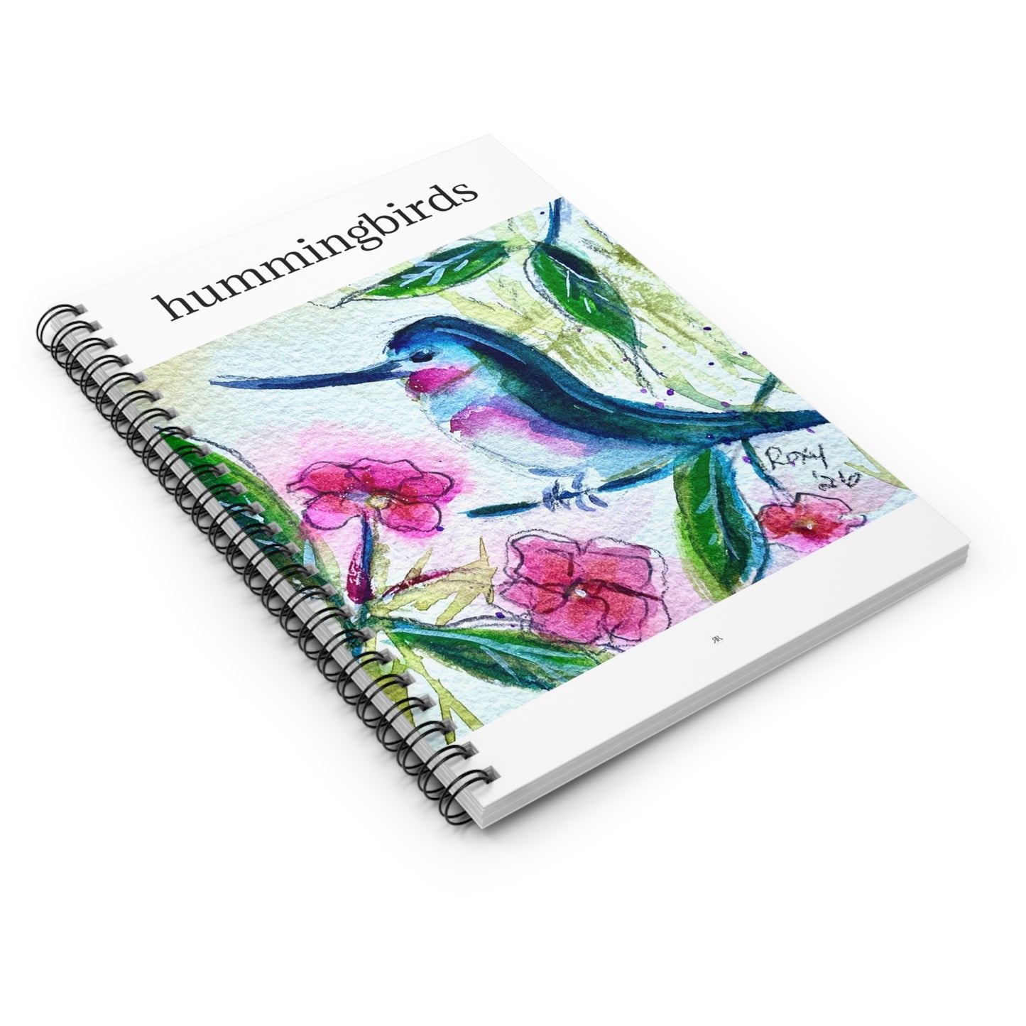 Hummingbird Lover Spiral Notebook — Pretty Ruled Journal