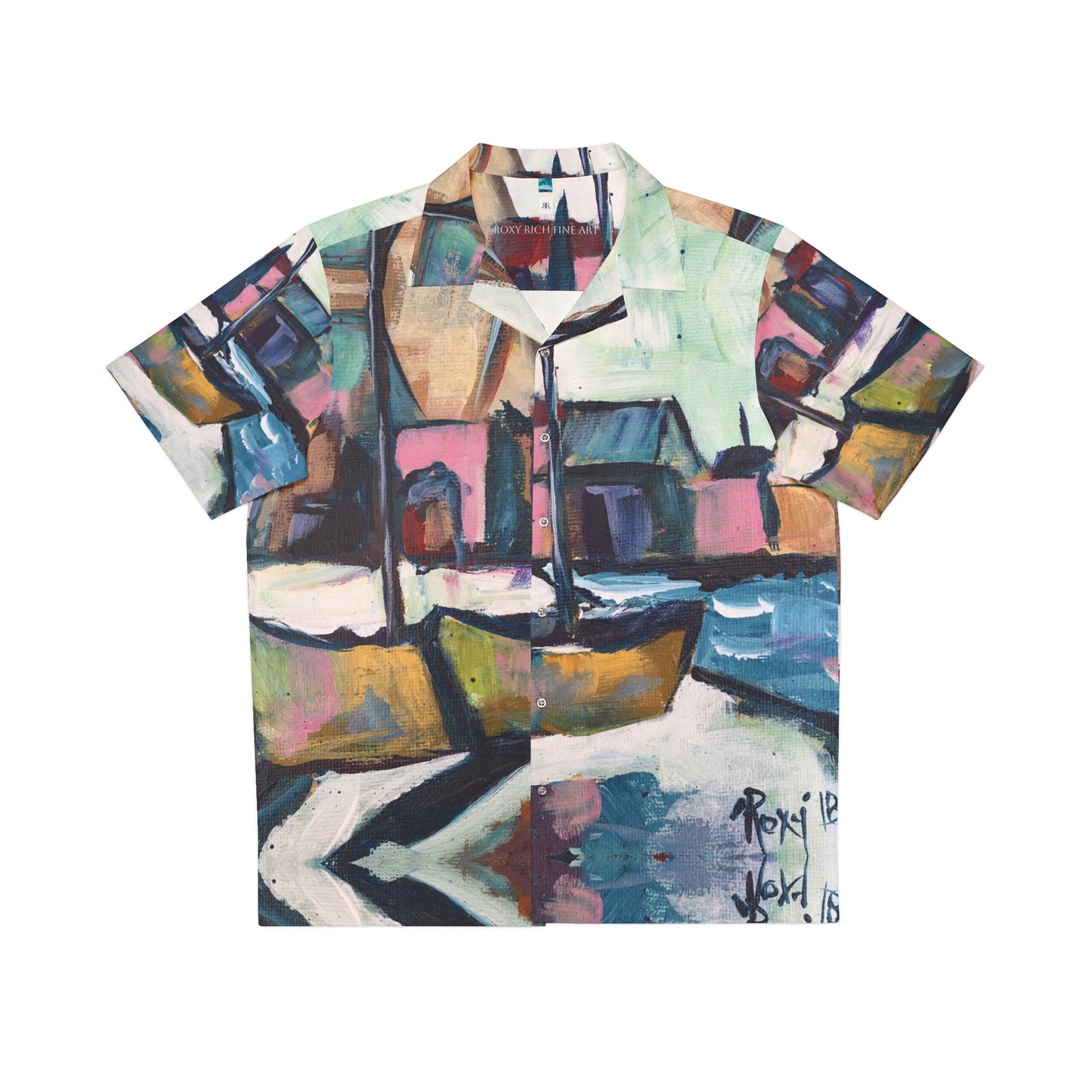 Men's Hawaiian Shirt- Wharf Boats