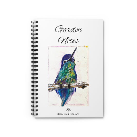 Hermosas notas de jardín "Colibrí de vientre pulido" Cuaderno de espiral
