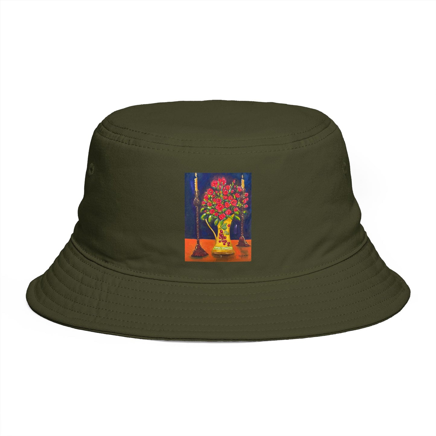 Roxy Rich Fine Art  Candlelit Corals - Bucket Hat — Stylish Durable Travel Hat