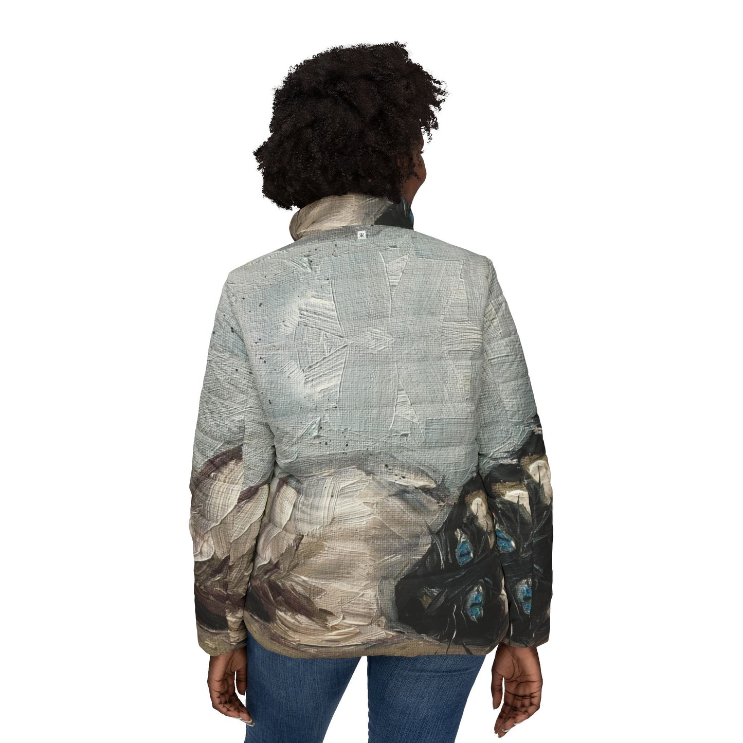 Women's Puffer Jacket - Roxy Rich Fine Art -Little Miss Innocent Siamese Cat