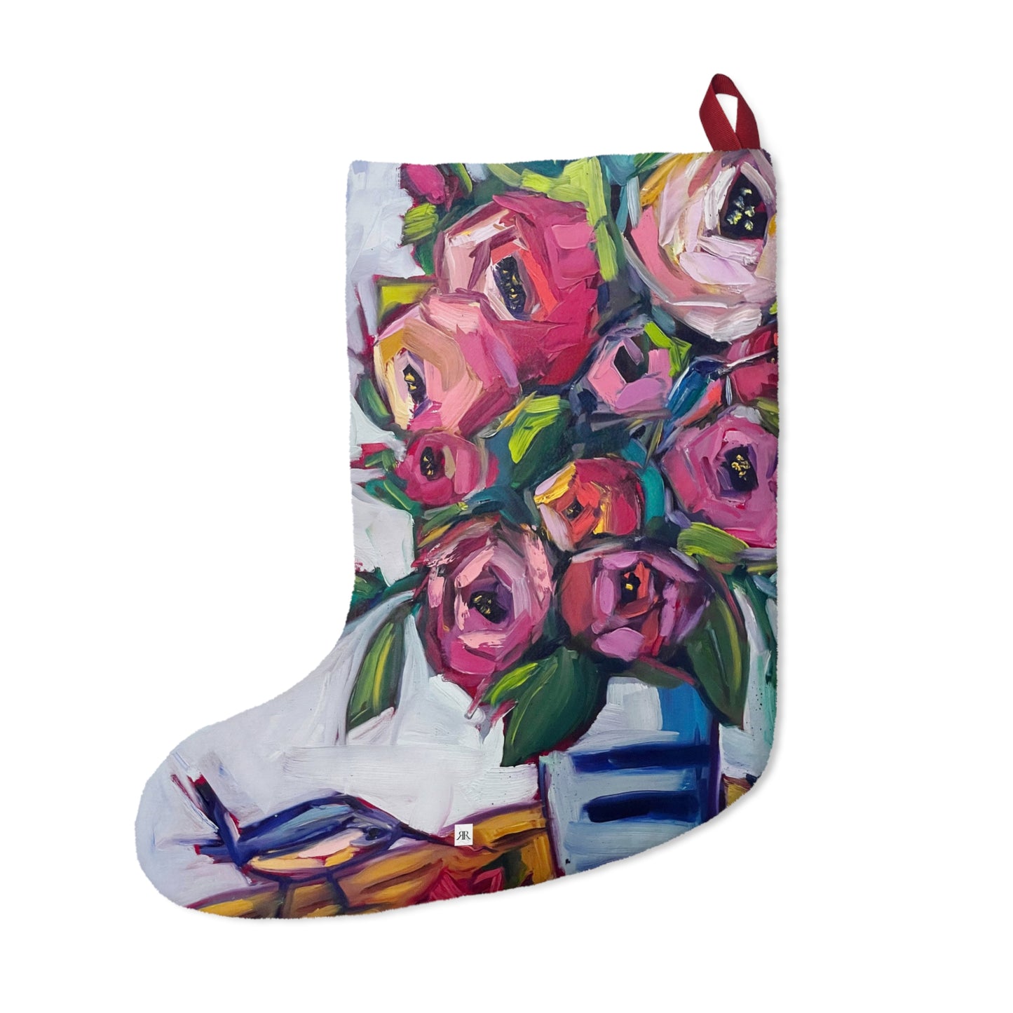 Bee Blooms Colorful Christmas Stocking