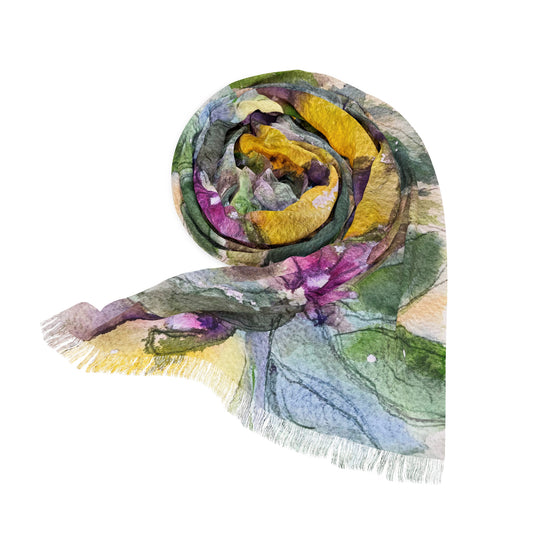 Colorful Scarf — Artistic Lightweight Neck Wrap- Loose Lemons