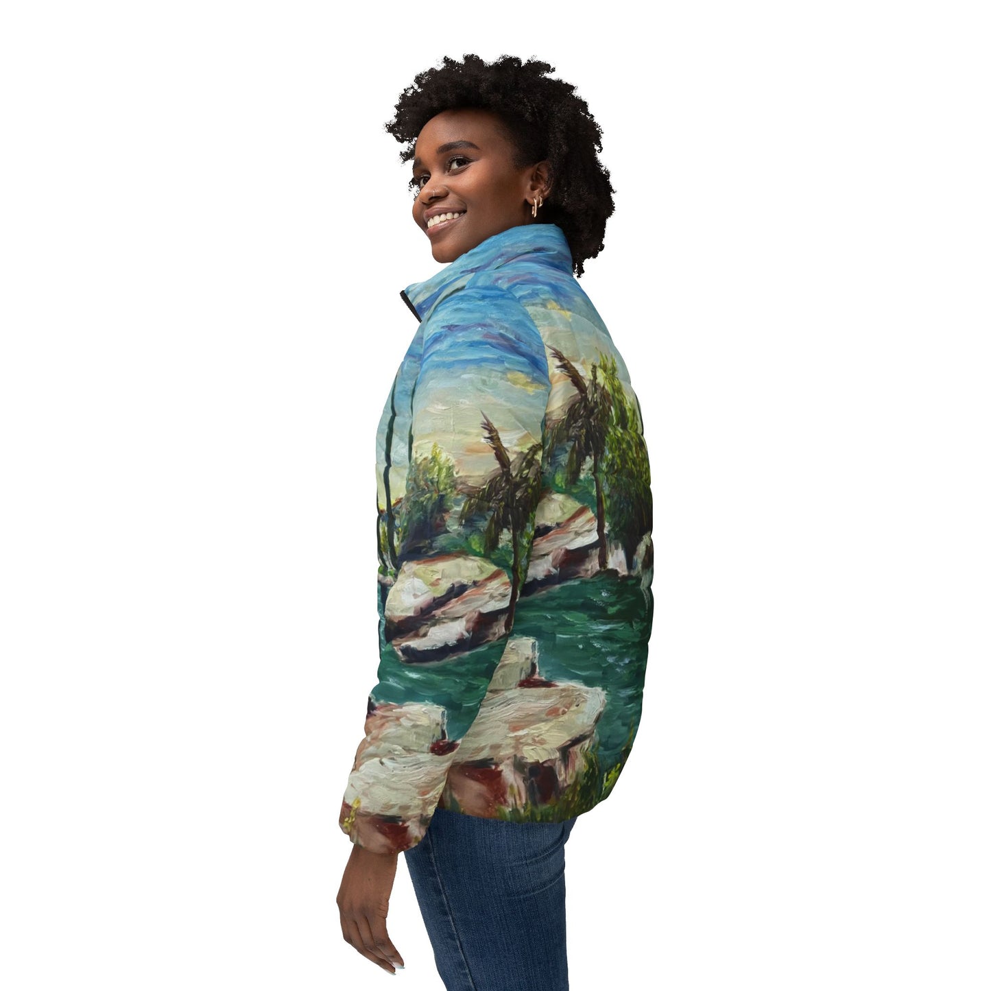 Women's Puffer Jacket - Roxy Rich Fine Art -The Pond at GBV