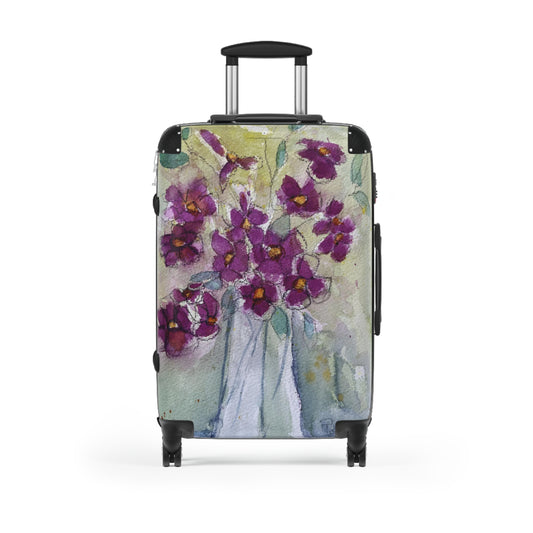 Valise Fleurs Sauvages Roses (Carry On + 2 tailles)