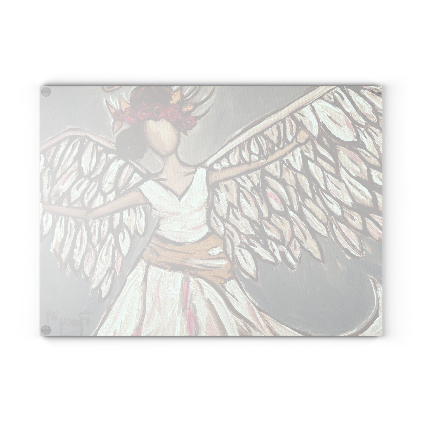 Angel Rising Glass Cutting Board