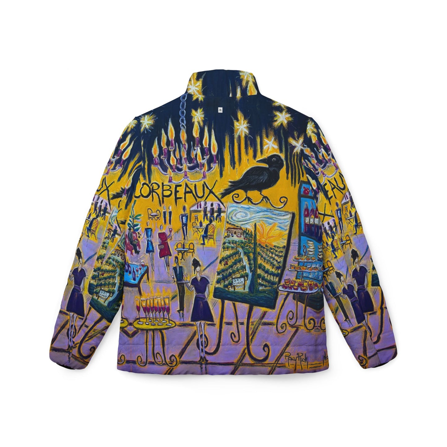 Women's Puffer Jacket - Roxy Rich Fine Art -Corbeaux Wine and Art after Dark