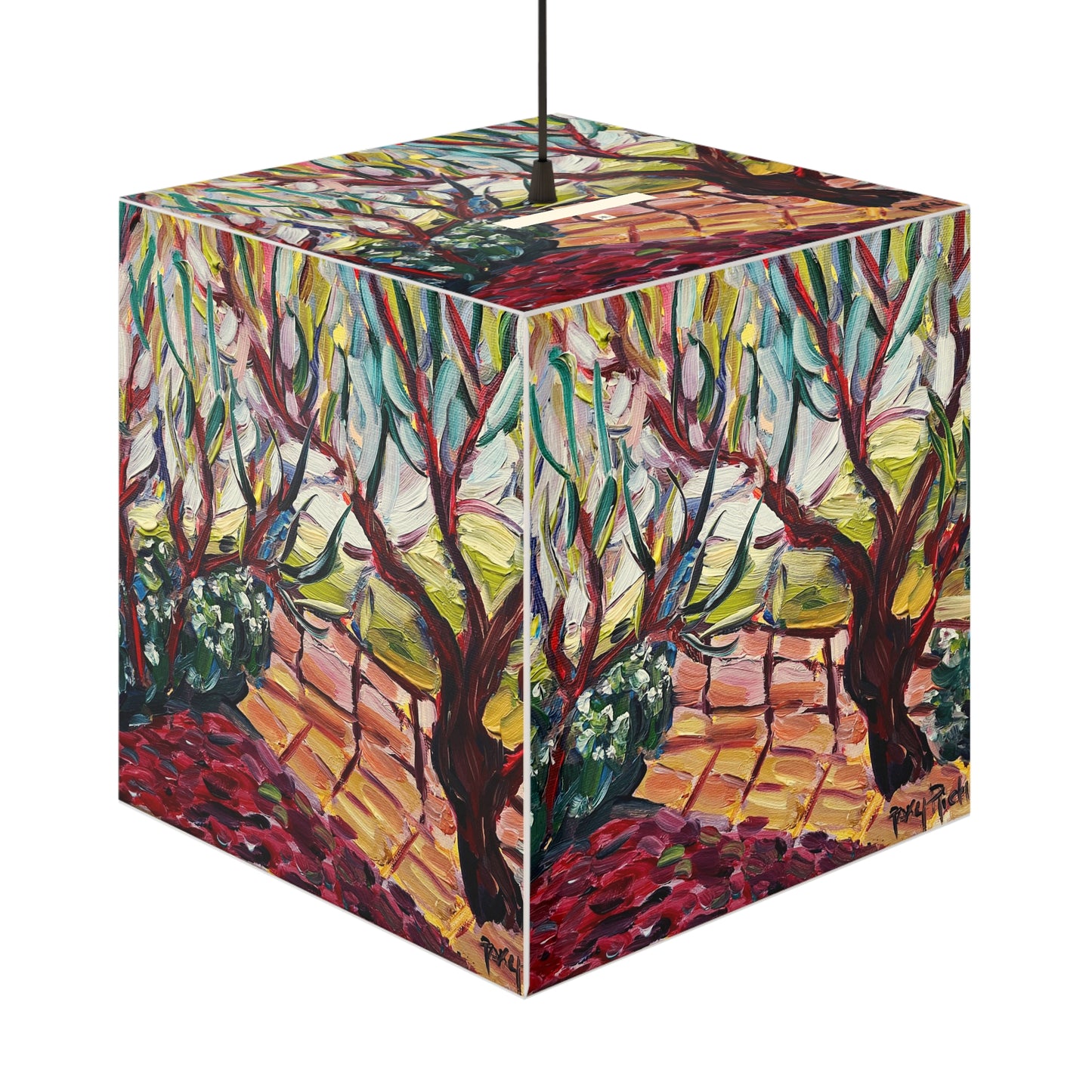 Breezy Trees Cube Lamp