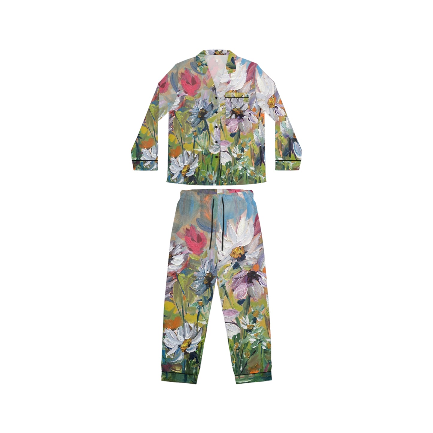 Satin Pajamas - Impressionist Daisies