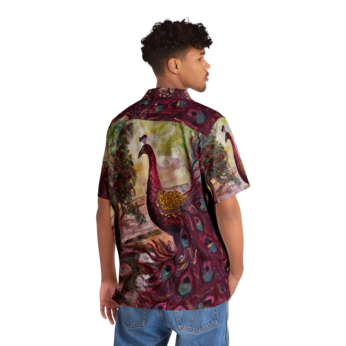 Purple Peacock Cotswolds Men's Hawaiian Shirt