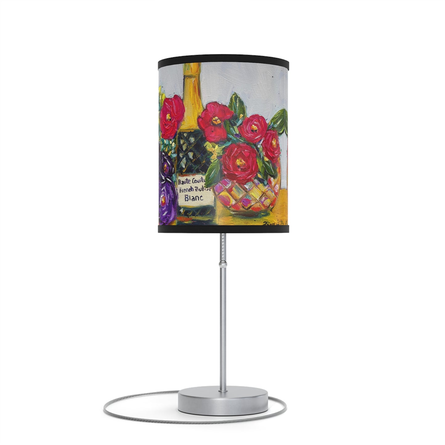 French Bubbles-Champagne and Roses- Lamp on a Stand, US|CA plug