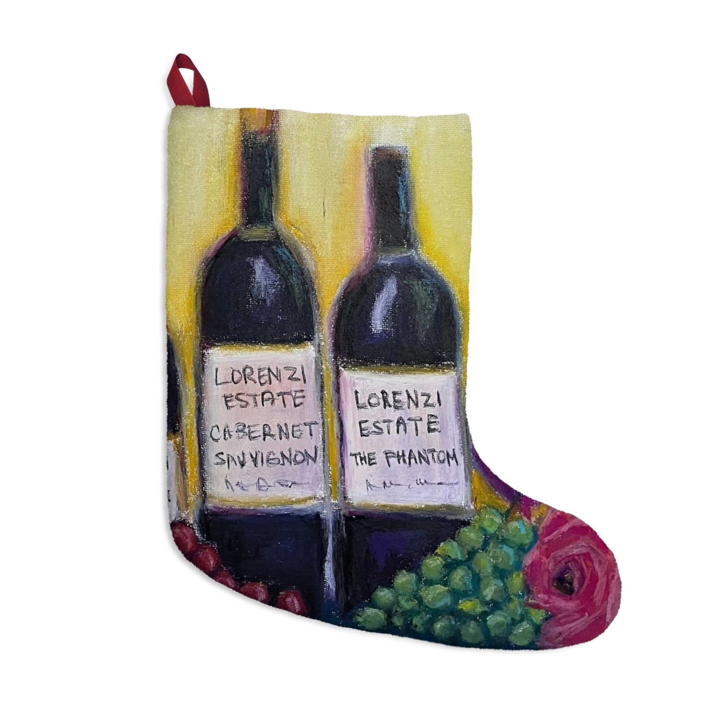 Lorenzi Estate Wine and Roses Christmas Stocking