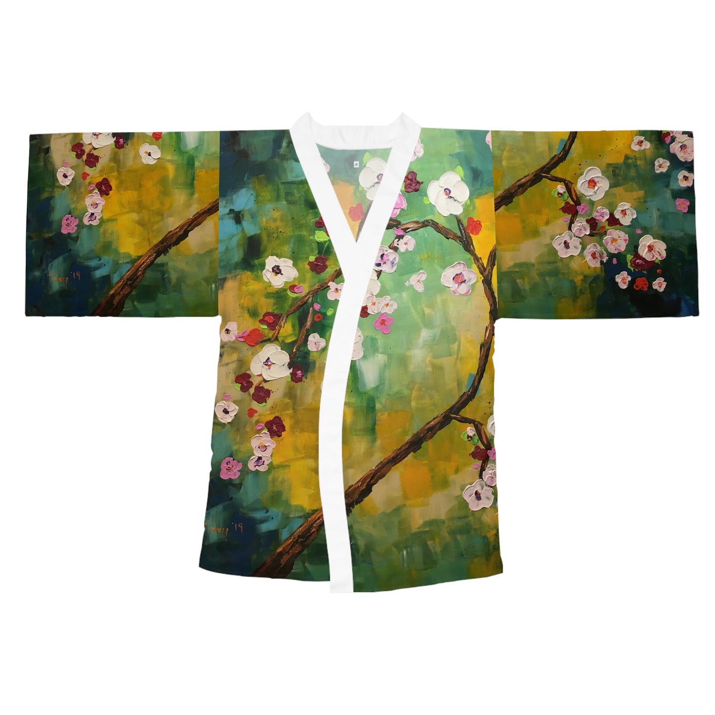 Kimono Robe - Abstract Cherry Blossoms