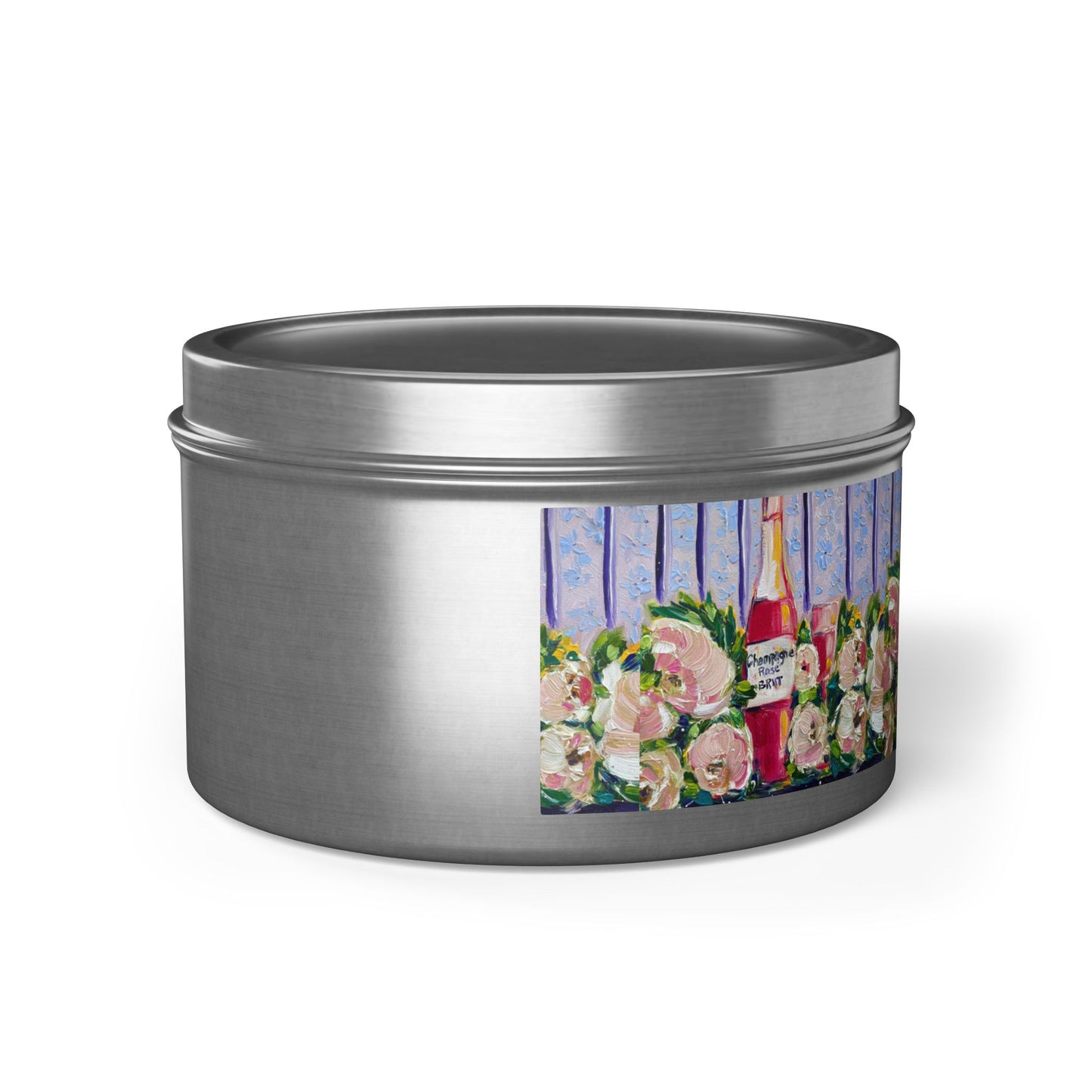 Tin Candle-Pink Champagne and Peonies