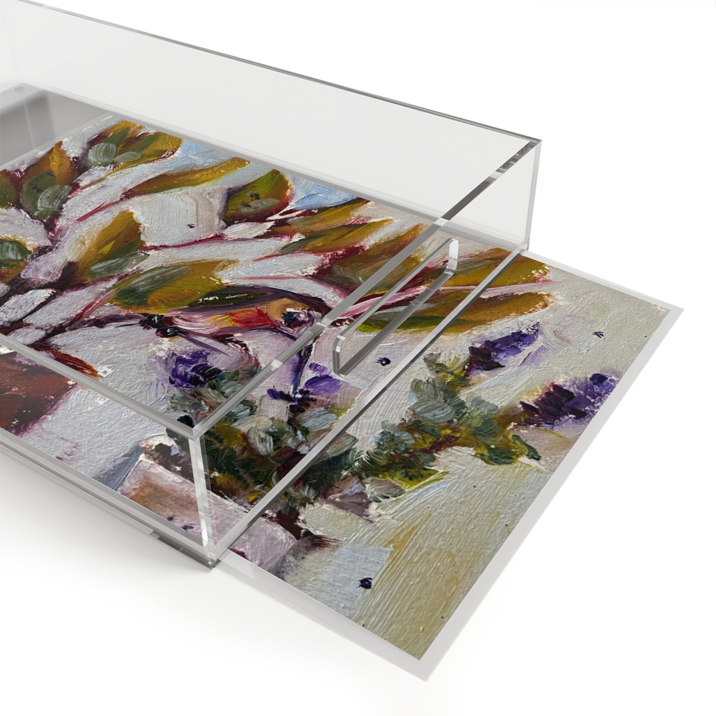 Hummingbird in Lavender Acrylic Tray