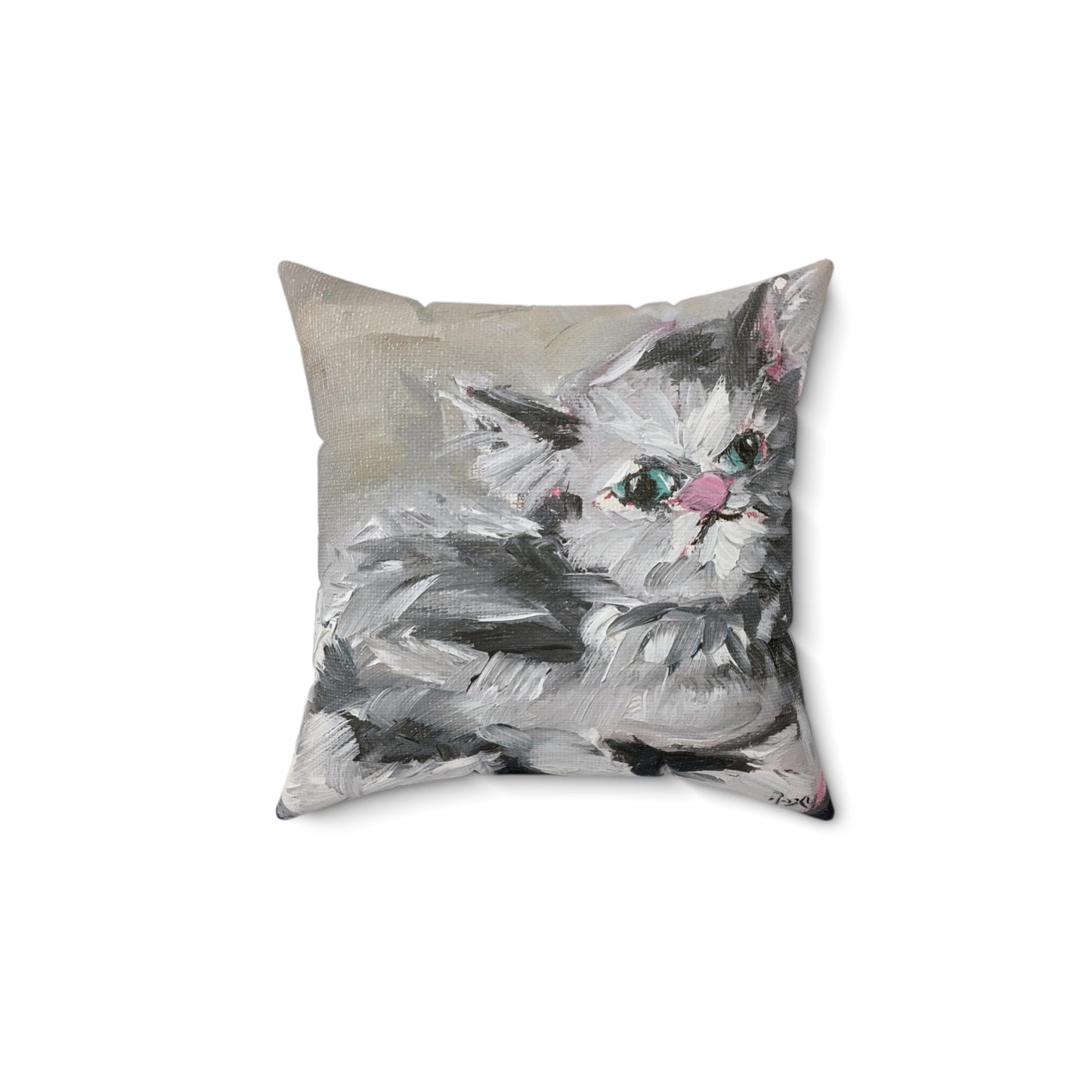 Babe Persian Cat Indoor Spun Polyester Square Pillow