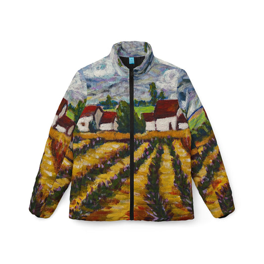 Women's Puffer Jacket - Roxy Rich Fine Art -English Lavender Farm