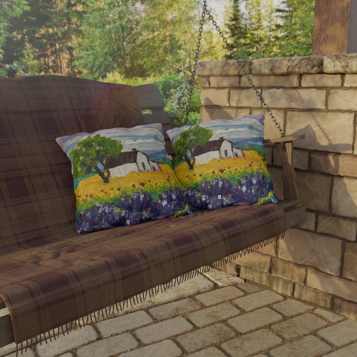 Sunflowers and Lavender Provence Outdoor Pillows