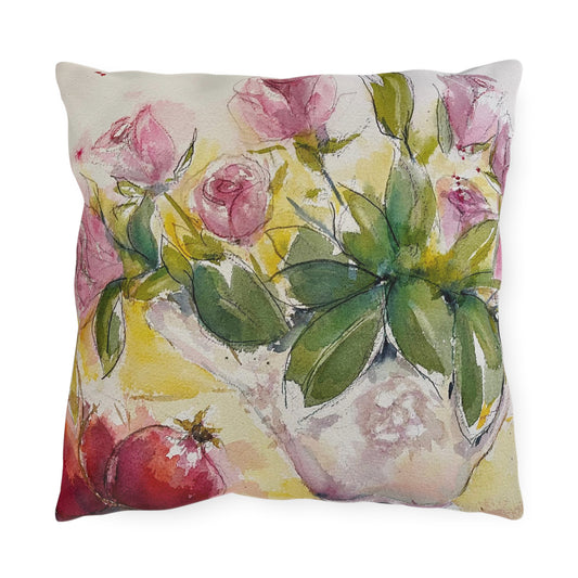 Roses andPomegranates Outdoor Pillows