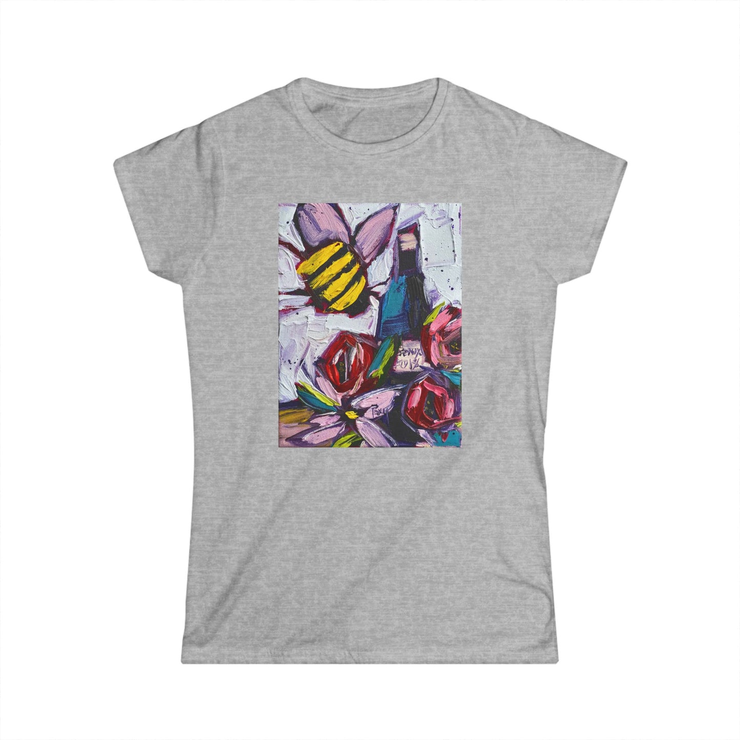 Bee Happy Women's Softstyle  Semi-Fitted Tee