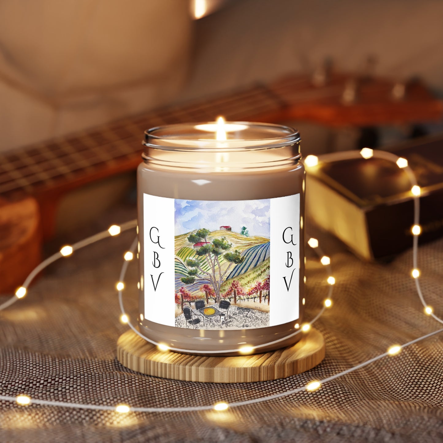 Scented Candle 9oz-Patio View in Watercolor-"GBV"