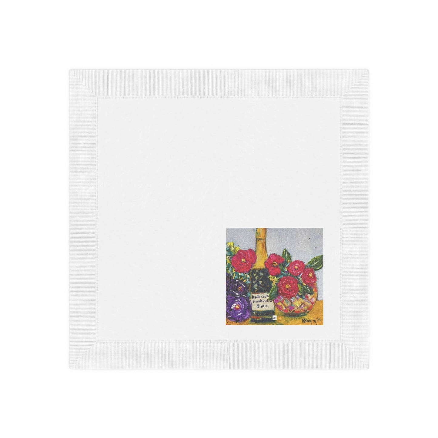 French Bubbles-White Coined Napkins