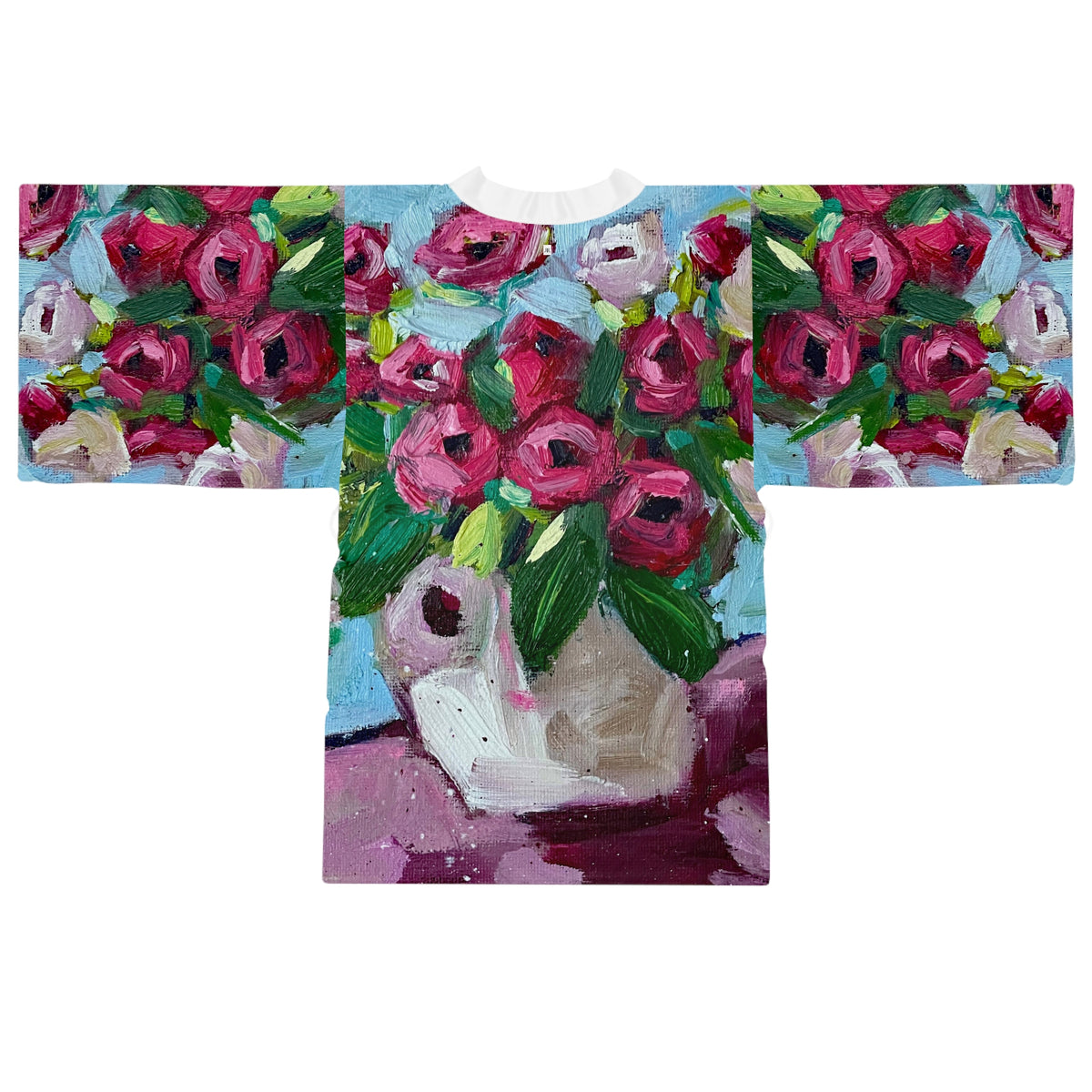 Kimono Robe-Blushing Blooms Lovely Roses--Romantic Gift for Her