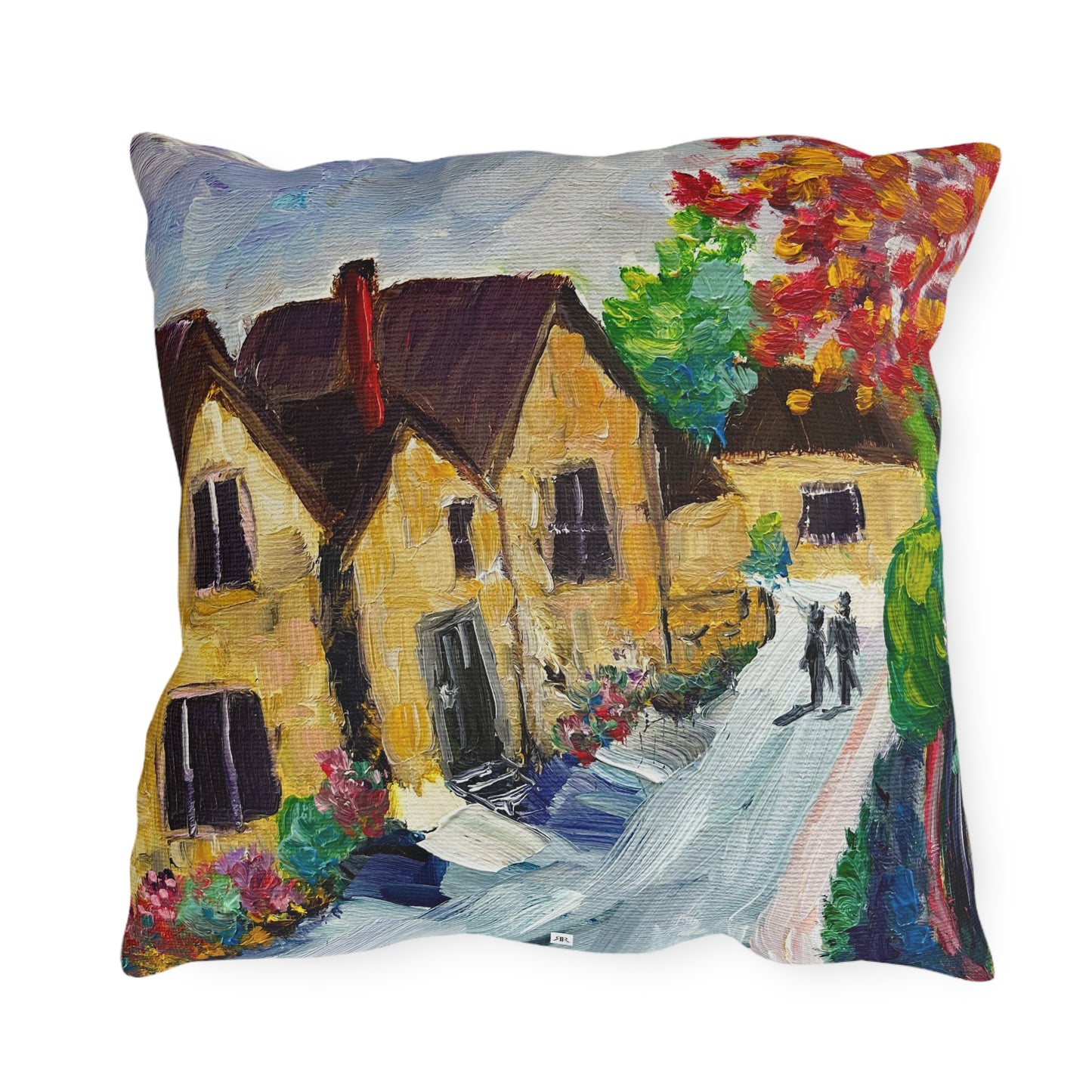 Medieval Village Cotswolds Outdoor Pillows