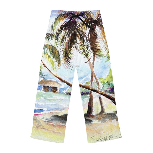 Pajama Pants - Hawaii Awaits with Palm Trees Women's Pajama Pants