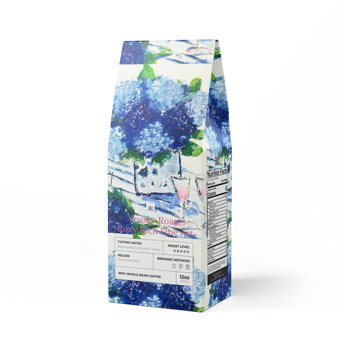 Hortensias azules: café tostado tostado, bolsa de 12,0 oz