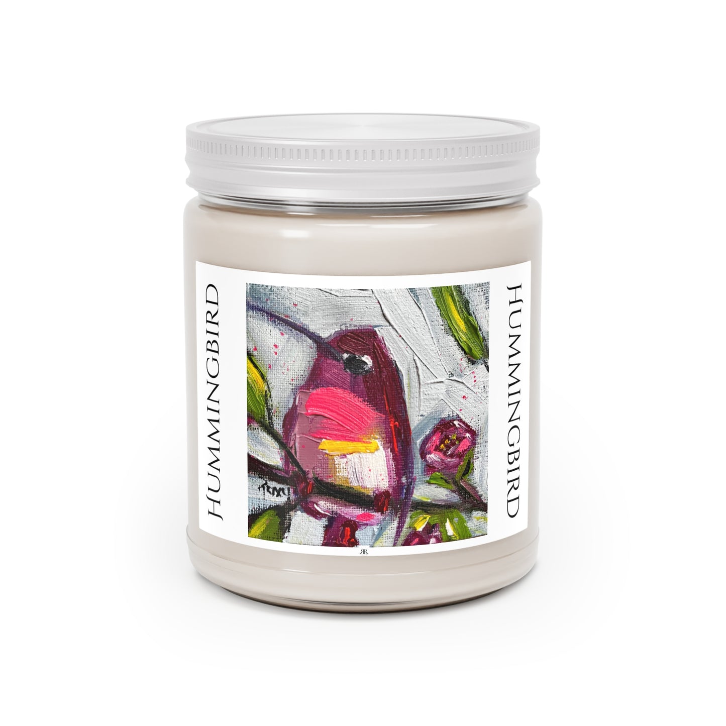 Hummingbird 9oz Scented Soy Candle — Floral & Fresh Aromas, White Lid