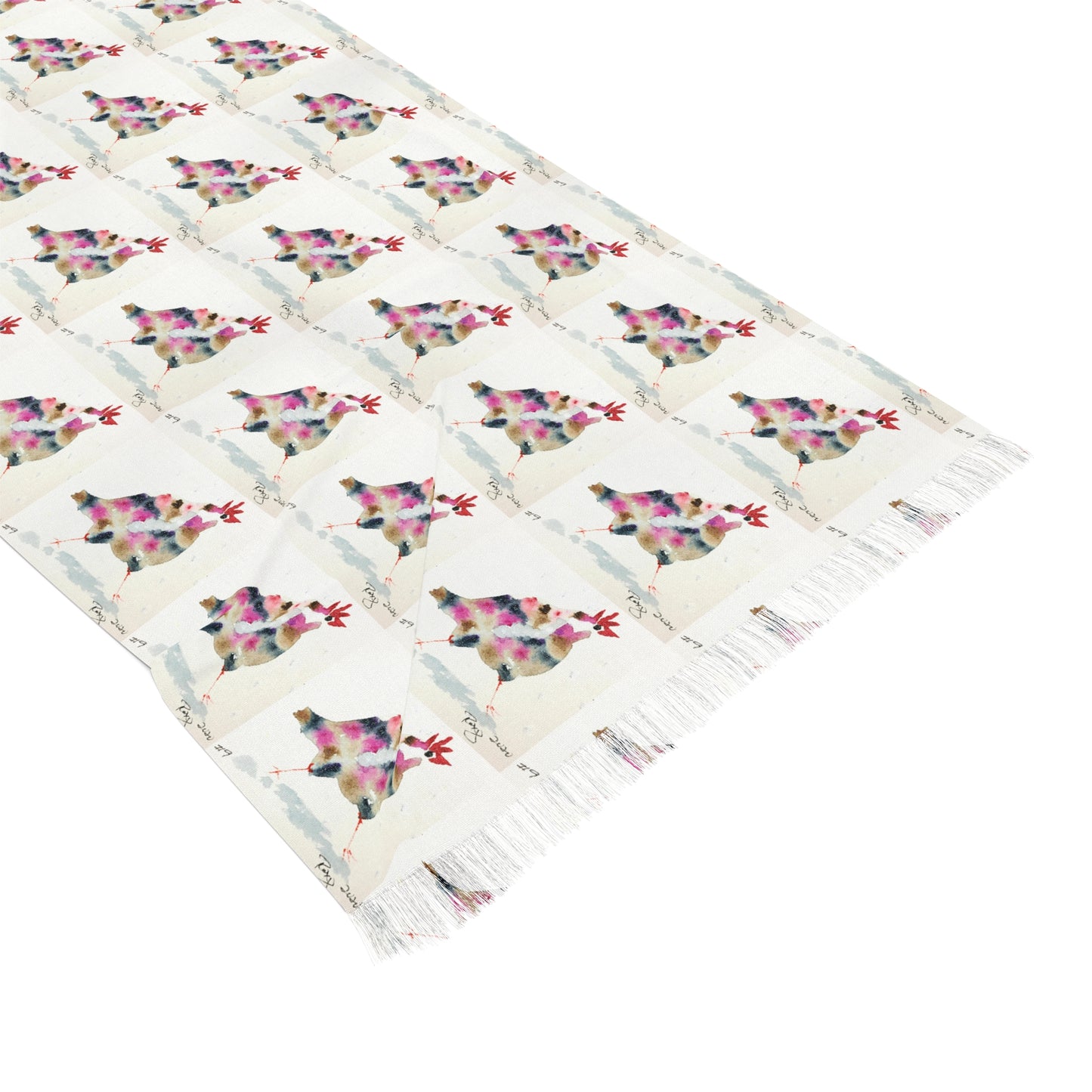 Colorful Scarf — Artistic Lightweight Neck Wrap- Whimsy Rooster 9