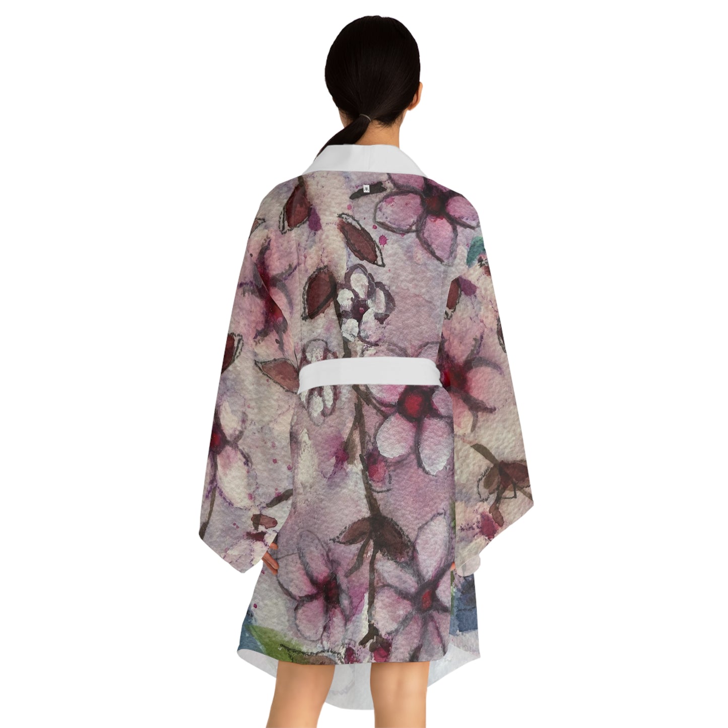 Kimono Robe - Beautiful Hummingbird in Cherry Blossoms